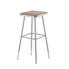 Lot de 2 tabourets de bar carrés robustes réglables en acier de 81-99 cm gris