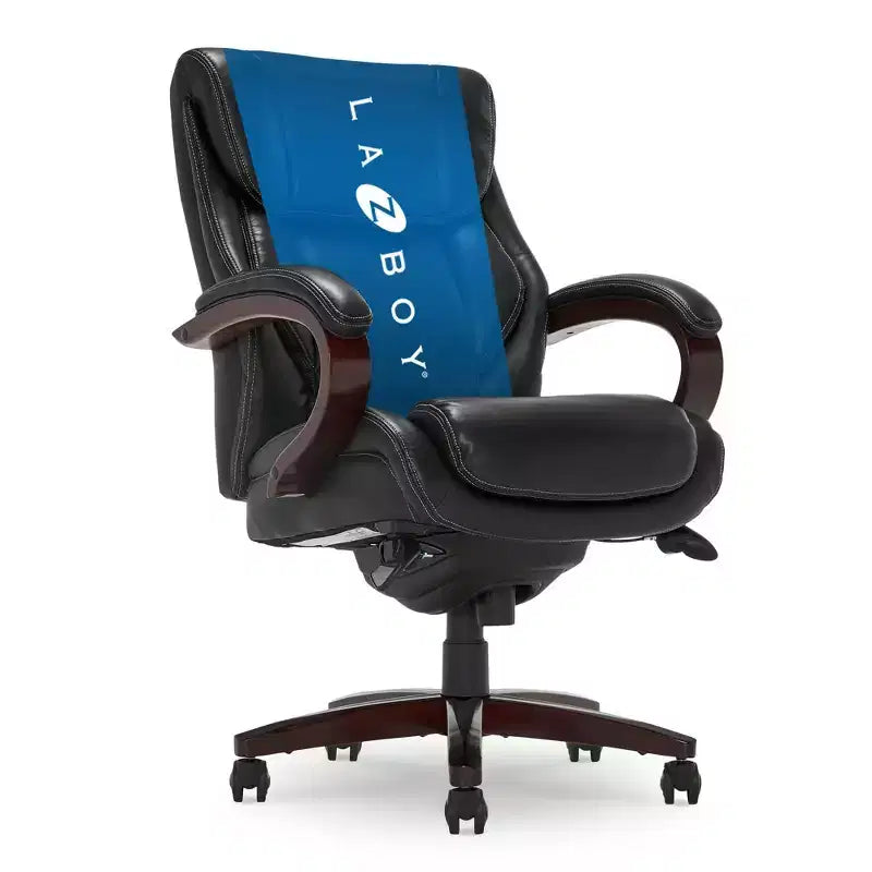 Fauteuil de bureau Bellamy noir, ergonomique, pivotant, réglable en hauteur, structure en bois