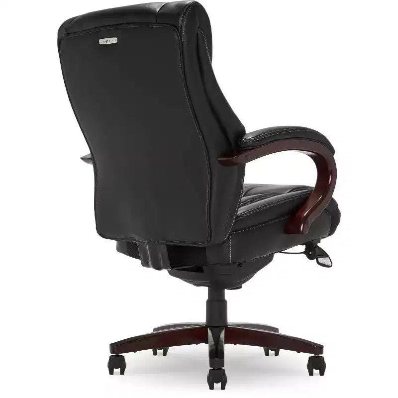 Fauteuil de bureau Bellamy noir, ergonomique, pivotant, réglable en hauteur, structure en bois