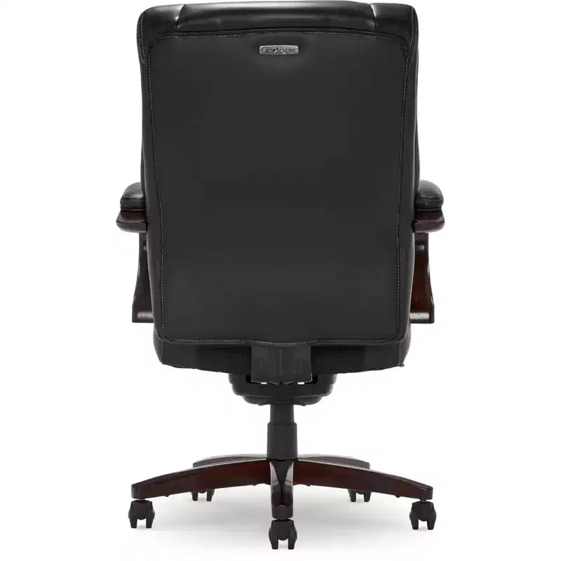 Fauteuil de bureau Bellamy noir, ergonomique, pivotant, réglable en hauteur, structure en bois