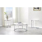 Table basse ronde Echo, base chromée, design moderne de 36 po