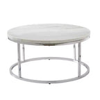 Table basse ronde Echo, base chromée, design moderne de 36 po