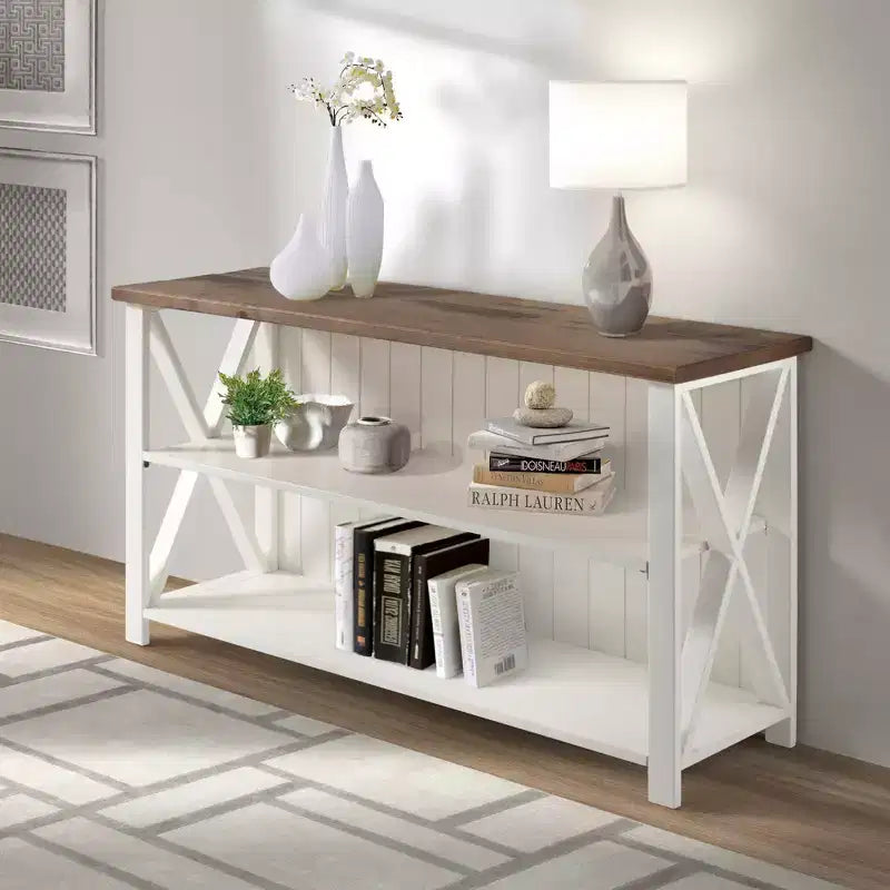 Console de rangement de ferme 30 po en bois massif - Saracina Home