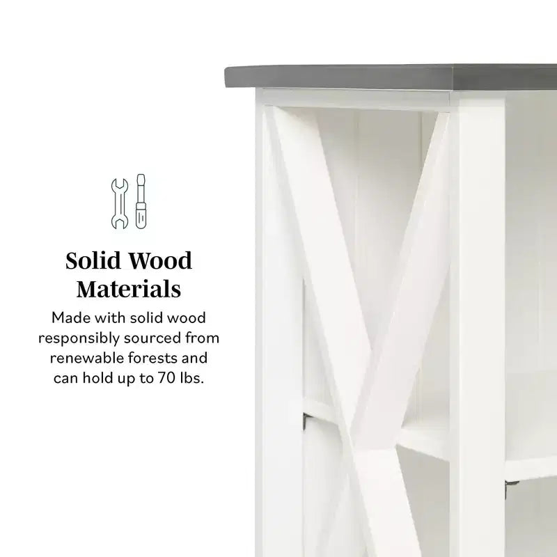 Console de rangement de ferme 30 po en bois massif - Saracina Home