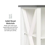 Console de rangement de ferme 30 po en bois massif - Saracina Home