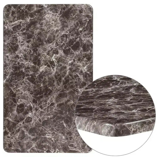 Flash Furniture 24 x 42 Rectangular Gray Marble Laminate Table Top