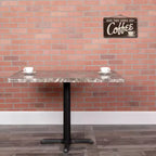 Plateau de table rectangulaire en stratifié imitation marbre gris 24 x 42