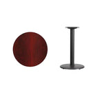 Plateau de table stratifié rond de 24 po avec pied rond de 18 po de hauteur