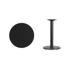 Plateau de table stratifié rond de 24 po avec pied rond de 18 po de hauteur