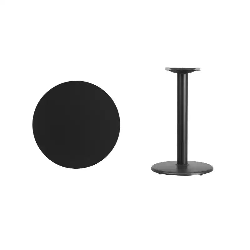 Plateau de table stratifié rond de 24 po avec pied rond de 18 po de hauteur
