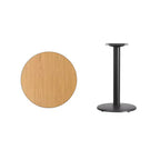 Plateau de table stratifié rond de 24 po avec pied rond de 18 po de hauteur
