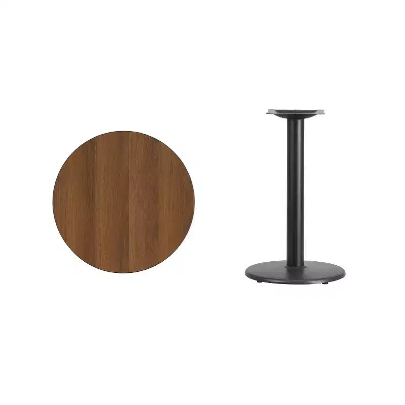 Plateau de table stratifié rond de 24 po avec pied rond de 18 po de hauteur