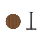 Plateau de table stratifié rond de 24 po avec pied rond de 18 po de hauteur