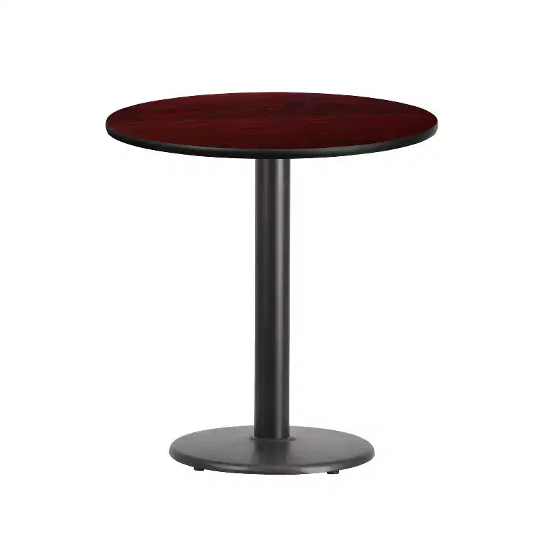 Plateau de table stratifié rond de 24 po avec pied rond de 18 po de hauteur