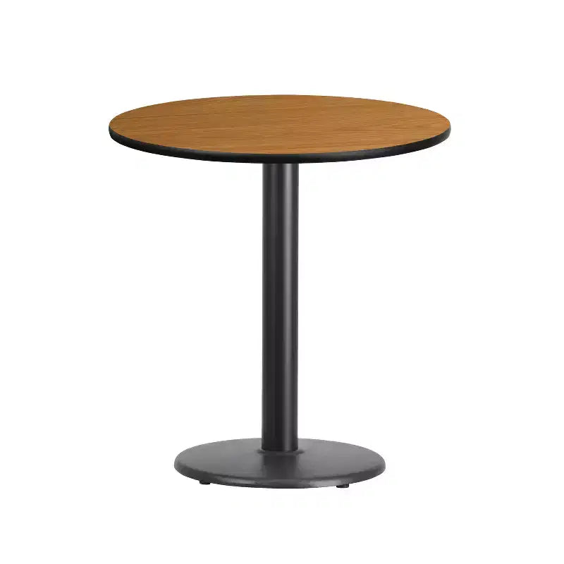 Plateau de table stratifié rond de 24 po avec pied rond de 18 po de hauteur