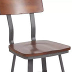 Chaise de restaurant Flint Series Noyer Rustique avec assise et dossier en bois et structure Gris Poudré